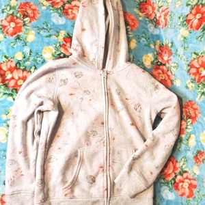 Osh Kosh gray and  Pink Floral Lightweight Jacket Size 6 6x